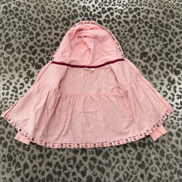 NWOT Sonoma Life + Style Floral Babydoll Full Zip Hoodie Top Pink Size 24 mos - Picture 9 of 16